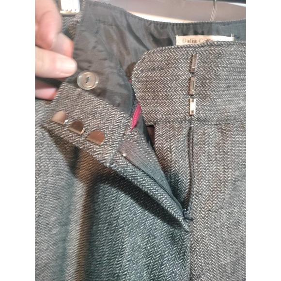 Dalia Collection Herringbone Wool Blend Dark Gray Career Pants Woman size 10 - Picture 6 of 6